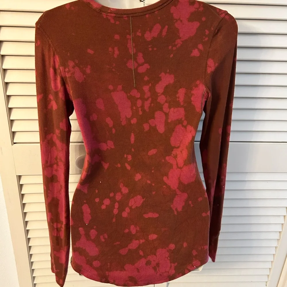 lululemon athletica Long Sleeve Tie-Dye Crew Top — Pink & Brown